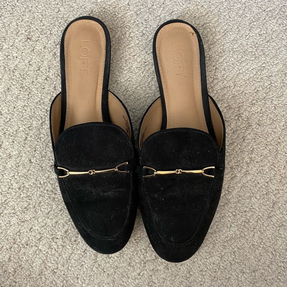 LOFT Black Mules